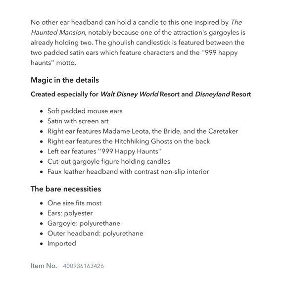 The Haunted Mansion Ear Headband - Picture 3 of 12